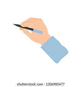 hand with pen ink write icon