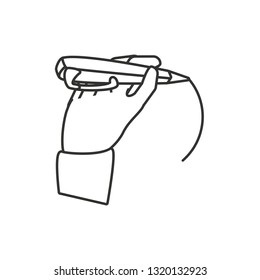 hand with pen ink write icon