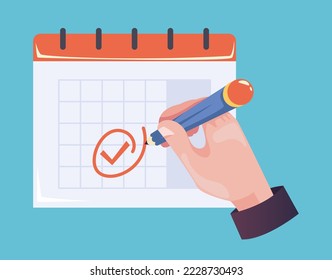 Hágalo con marca de lápiz calendario marca importante fecha de reunión de negocios ilustración de concepto
