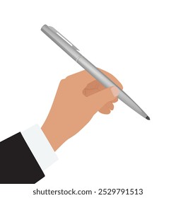 Hand with pen. vector illustration