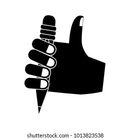 Hand with pencil