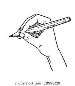 Hand with pencil