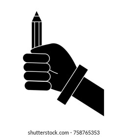 Hand with pencil
