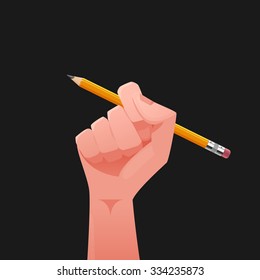 Hand & pencil illustration