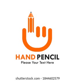 Hand pencil logo template illustration