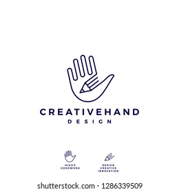 Vektorillustration mit Handstift-Logo - Symbol