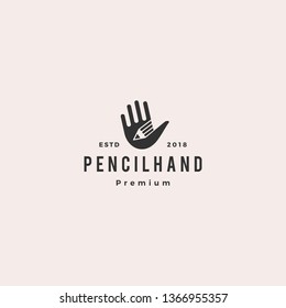 hand pencil logo vector icon illustration