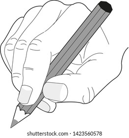 Hand with pencil Vector illustration
