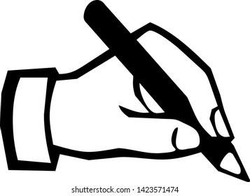 Hand with pencil Vector illustration