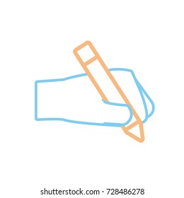 hand  with pencil  vector illustration