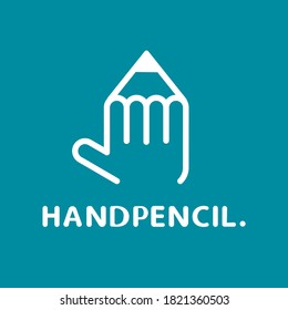 Hand Pencil vector logo template illustration