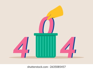 Gente de la mano y concepto de error 404. Ilustración vectorial colorida
