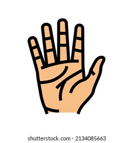 hand people body part color icon vector. hand people body part sign. isolated symbol illustration