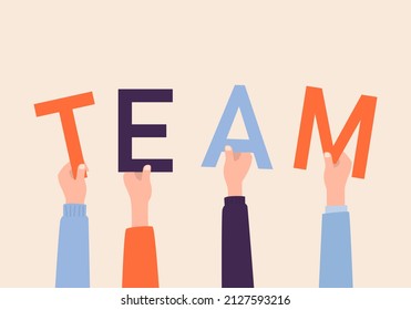 Hand People Holding Word Team Business Stock Vector (Royalty Free ...