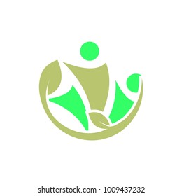 hand people leaf abstract logo