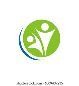 hand people leaf abstract logo
