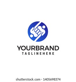 hand people logo design concept template vector