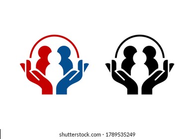 Hand and people for logo design concept. Very suitable in various business purposes, also for icon, symbol and many more.
