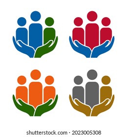 Hand and people for logo design concept. Very suitable in various business purposes, also for icon, symbol and many more.