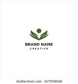 Diseño de plantilla de logotipo de Hand People en ilustración vectorial 