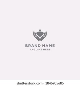 Hand liebt das Vektorlogo als Vorlage für medizinisches Design