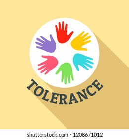 Hand people tolerance logo. Flat illustration of hand people tolerance vector logo for web design