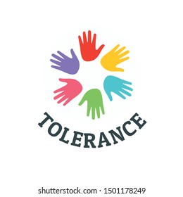 Hand people tolerance logo. Flat illustration of hand people tolerance vector logo for web design
