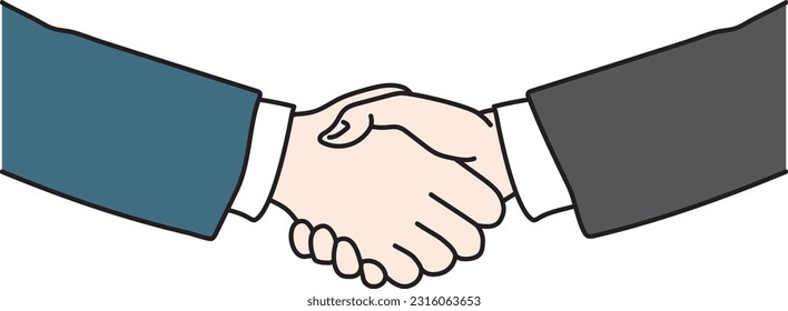 Hand of a person in a business suit shaking hands.