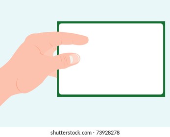 Hand of the person keeps paper sheet