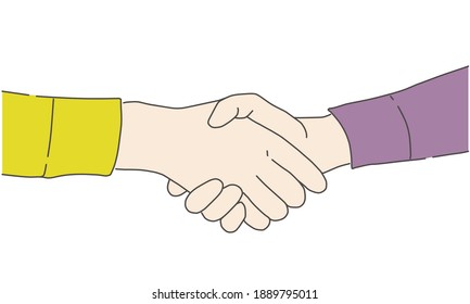 Hand of the person who shakes hands