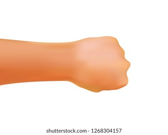 Hand Pesture Punch, Gradient Mesh Style, Realistic Vector Illustration