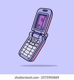 Hand Phone Cartoon Vector Icon Illustration. Technology 
Object Icon Concept Isolated Premium Vector. Flat Cartoon 
Style 