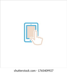 hand phone icon flat vector logo design trendy illustration signage symbol graphic simple