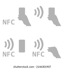 hand and phone icon, wi-fi reception concept