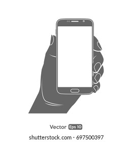Hand and phone illustration