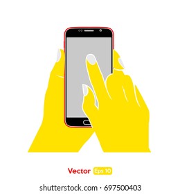 Hand and phone illustration