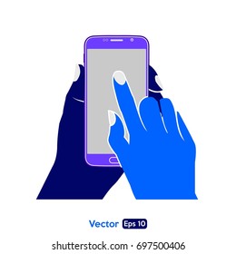 Hand and phone illustration
