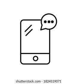 hand phone line vector design icon