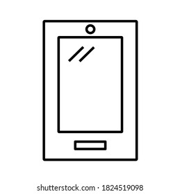 icono de diseño vectorial de línea de teléfono manual