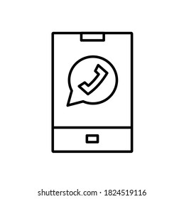 hand phone line vector design icon