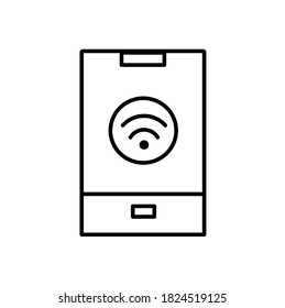 hand phone line vector design icon