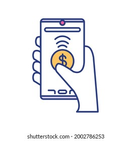 hand with phone payment digital