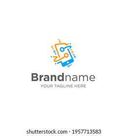 Hand phone repair logo design, logo can be used for electronic service or gadget shop, mobile phone repair service