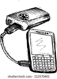 hand phone, sketch