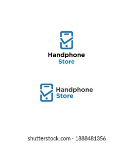 Hand Phone Store Logo Design Sell Market