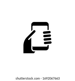 Icono de vector de teléfonos portátiles en el diseño plano sólido negro aislado en fondo blanco