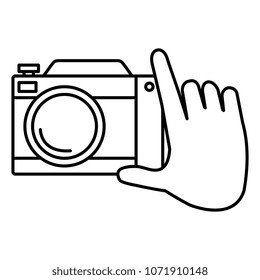 hand with photographic camera