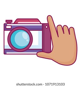 hand with photographic camera