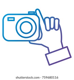 hand with photographic camera isolated icon