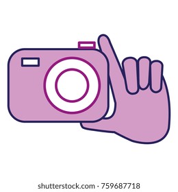 hand with photographic camera isolated icon